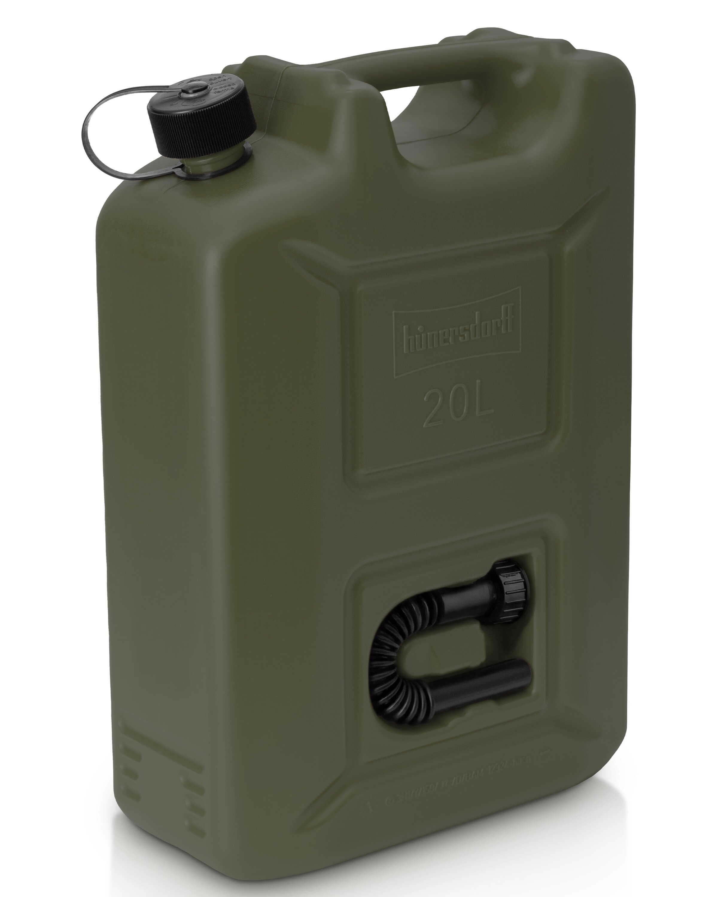 GELG Set Taniche Da 20 Litri Con Supporto, 2 Pezzi, Colore Nero RAL 9005, Lamiera D'Acciaio, Con Beccuccio Versatore