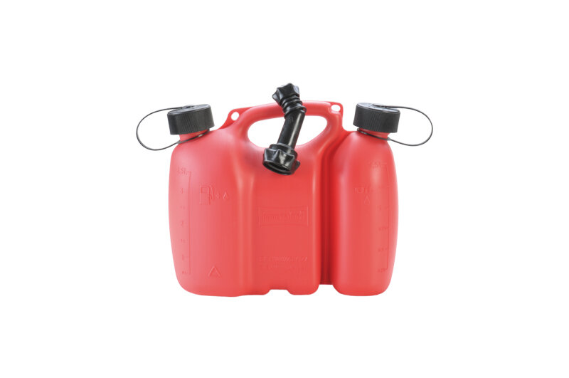 Doppelkanister Profi Kunststoff, 6+3,5l, rot mit Satteltasche, 805062