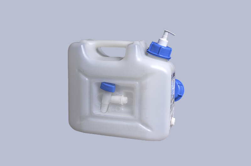 hünersdorff Wasserkanister PROFI mit Abnehmbarem Ablasshahn und  Unverlierbarer Deckelverschraubung, Stapelbar, 22 l